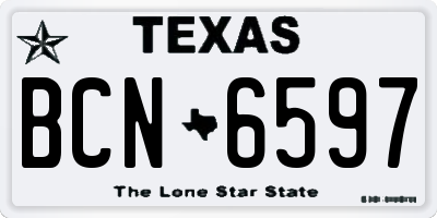 TX license plate BCN6597