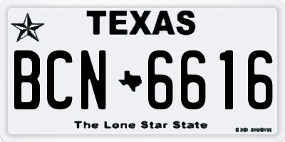 TX license plate BCN6616