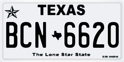 TX license plate BCN6620
