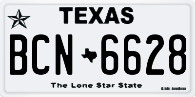 TX license plate BCN6628
