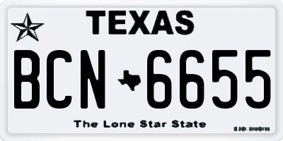TX license plate BCN6655