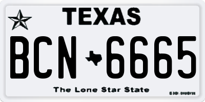 TX license plate BCN6665