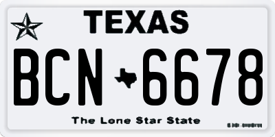 TX license plate BCN6678