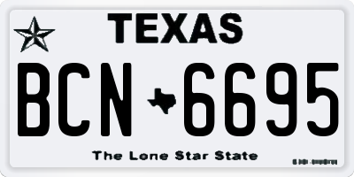 TX license plate BCN6695