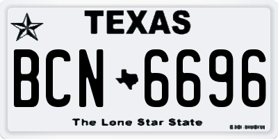 TX license plate BCN6696