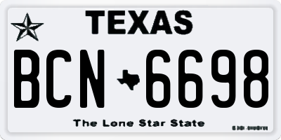 TX license plate BCN6698