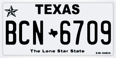 TX license plate BCN6709
