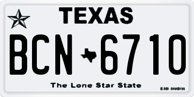 TX license plate BCN6710