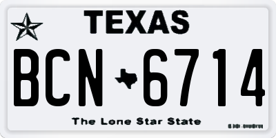 TX license plate BCN6714