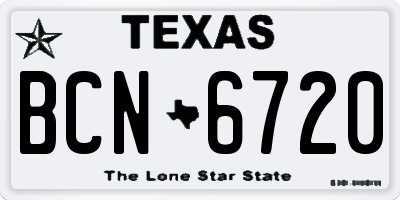 TX license plate BCN6720