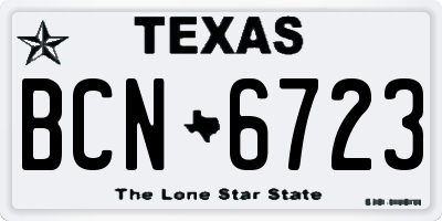 TX license plate BCN6723