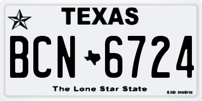 TX license plate BCN6724