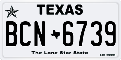 TX license plate BCN6739