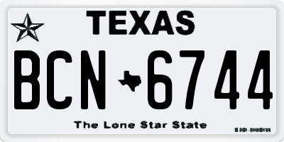 TX license plate BCN6744