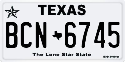 TX license plate BCN6745