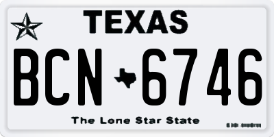 TX license plate BCN6746
