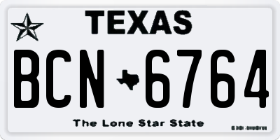 TX license plate BCN6764