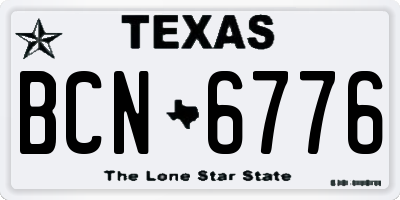 TX license plate BCN6776
