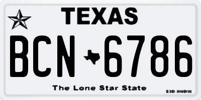 TX license plate BCN6786