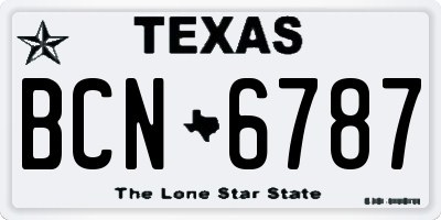 TX license plate BCN6787