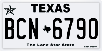 TX license plate BCN6790