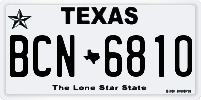 TX license plate BCN6810