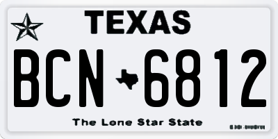 TX license plate BCN6812