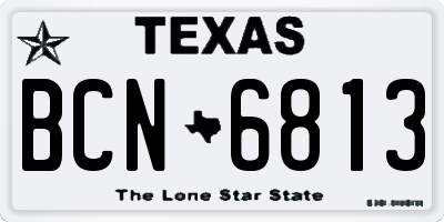 TX license plate BCN6813