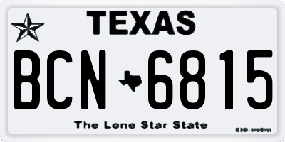 TX license plate BCN6815