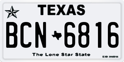 TX license plate BCN6816