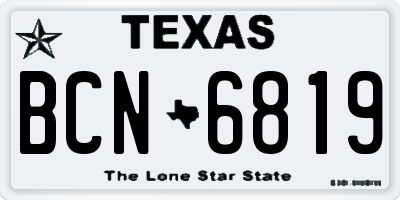 TX license plate BCN6819