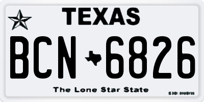 TX license plate BCN6826