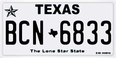 TX license plate BCN6833