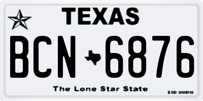 TX license plate BCN6876
