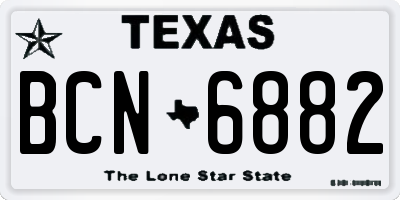 TX license plate BCN6882