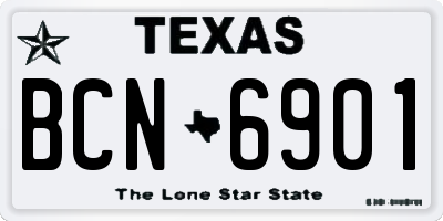 TX license plate BCN6901