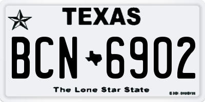 TX license plate BCN6902