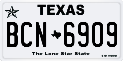TX license plate BCN6909