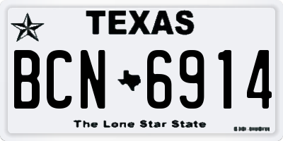 TX license plate BCN6914