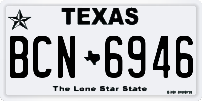 TX license plate BCN6946