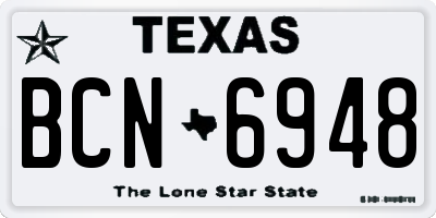 TX license plate BCN6948