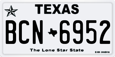 TX license plate BCN6952