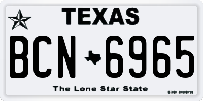 TX license plate BCN6965