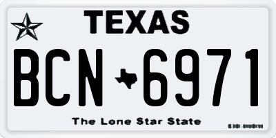 TX license plate BCN6971