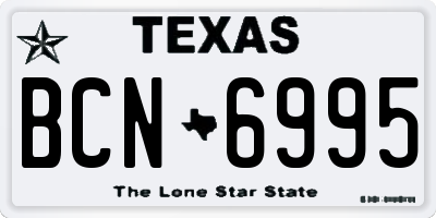 TX license plate BCN6995