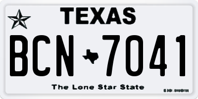 TX license plate BCN7041