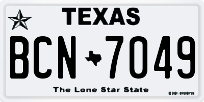TX license plate BCN7049