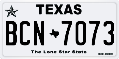 TX license plate BCN7073