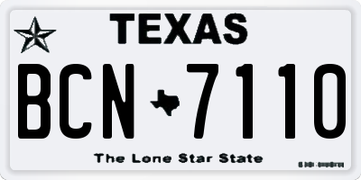 TX license plate BCN7110