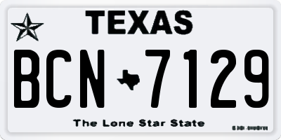 TX license plate BCN7129